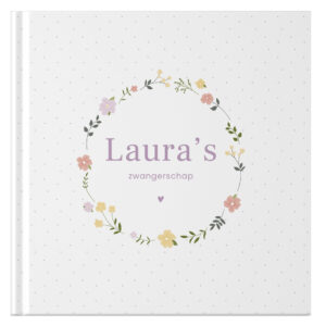 Ontwerp Je Eigen Zwangerschapsdagboek Floral Wreath Dots (1)