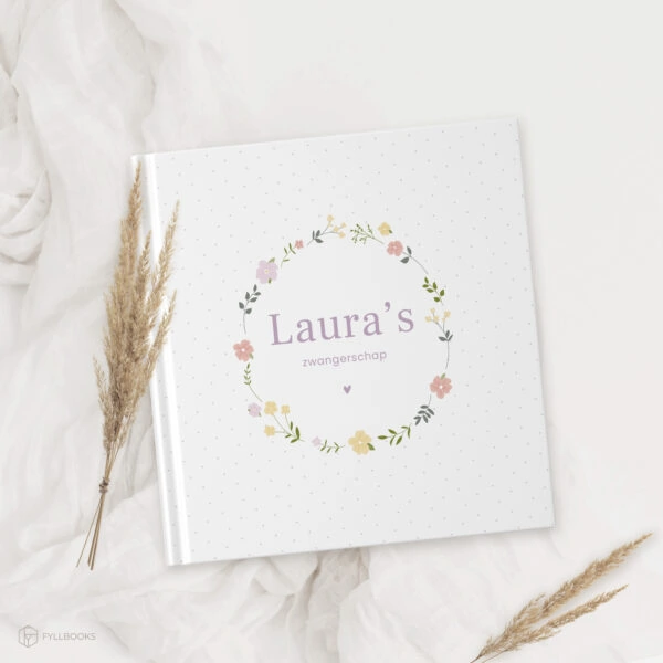 Ontwerp Je Eigen Zwangerschapsdagboek Floral Wreath Dots (2)