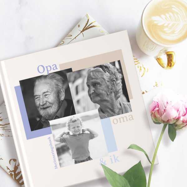 Ontwerp Je Eigen Opa, Oma & Ik Herinneringsboek Abstract Blocks (1)
