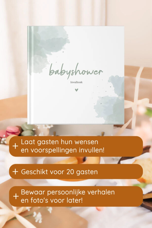 Babyshowerboek Watercolour Groen Af1 Productgericht