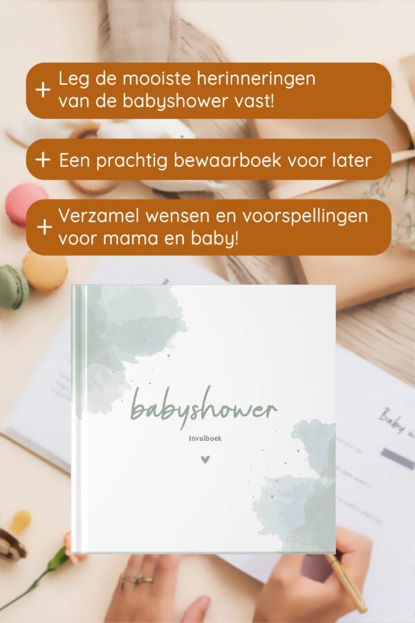 Babyshowerboek Watercolour Groen Af2 Emotiegericht