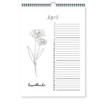Binnenkant Kalender Bloemen April