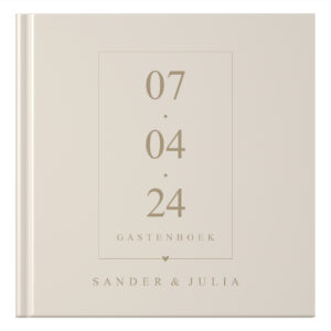 Ontwerp Je Eigen Gastenboek Bruiloft Modern Date Beige (3)