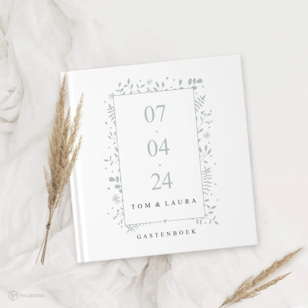 Ontwerp Je Eigen Gastenboek Bruiloft Modern Date Nature (1)