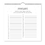 Verjaardagskalender Vierkant Krúskes Jannewaris