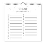 Verjaardagskalender Vierkant Krúskes Septimber