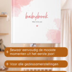 Babyboek Watercolour Roze Af1 Productgericht