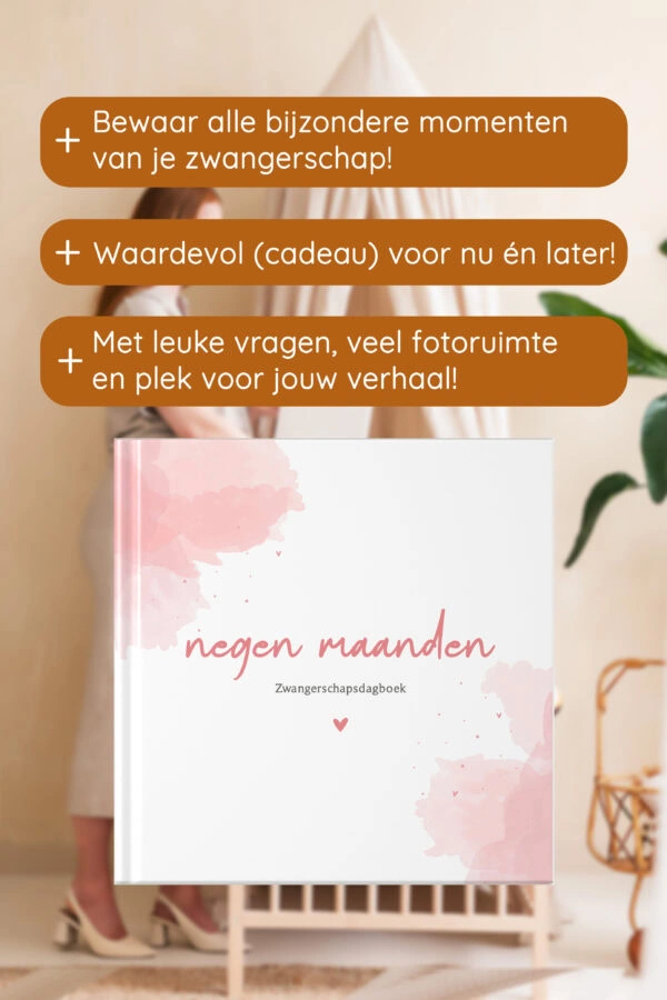 Zwangerschapsdagboek Watercolour Roze Af2 Emotiegericht