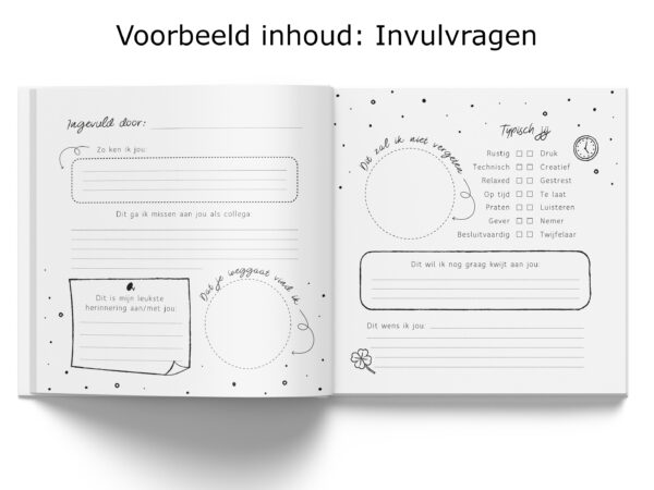 Fyllbooks Afscheidsboek Collega Met Binnenwerk Invulvragen (1)