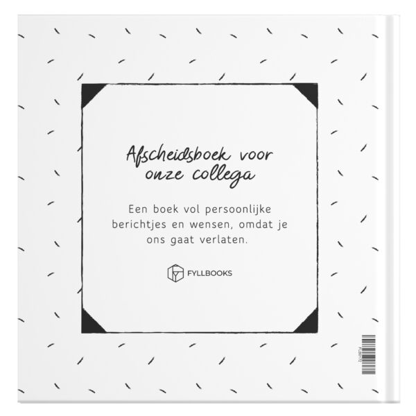 Fyllbooks Afscheidsboek Collega 25 Personen Zwart Wit (1)