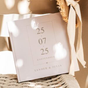 Ontwerp Je Eigen Gastenboek Bruiloft Modern Date Beige (1)