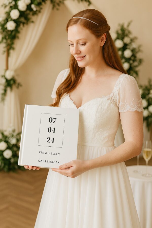 Ontwerp Je Eigen Gastenboek Bruiloft – Modern Date – 20 Tot 196 Personen