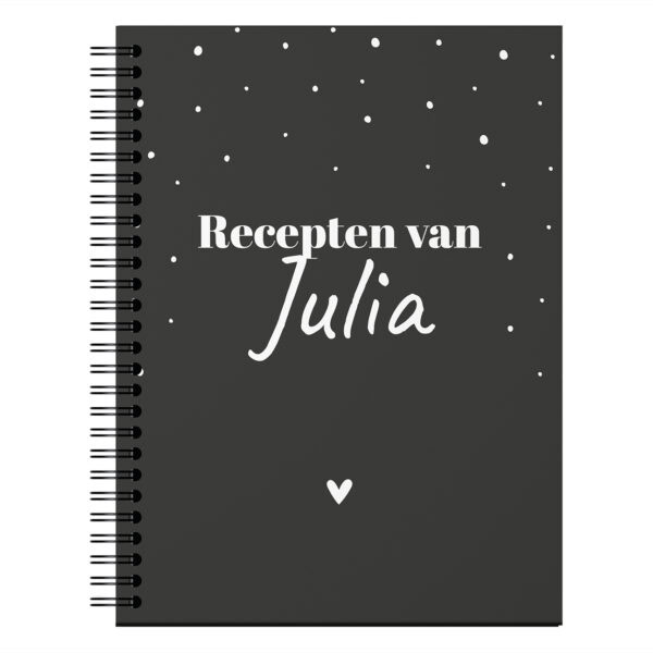 Ontwerp Je Eigen Receptenboekje Raining Dots Black (1)