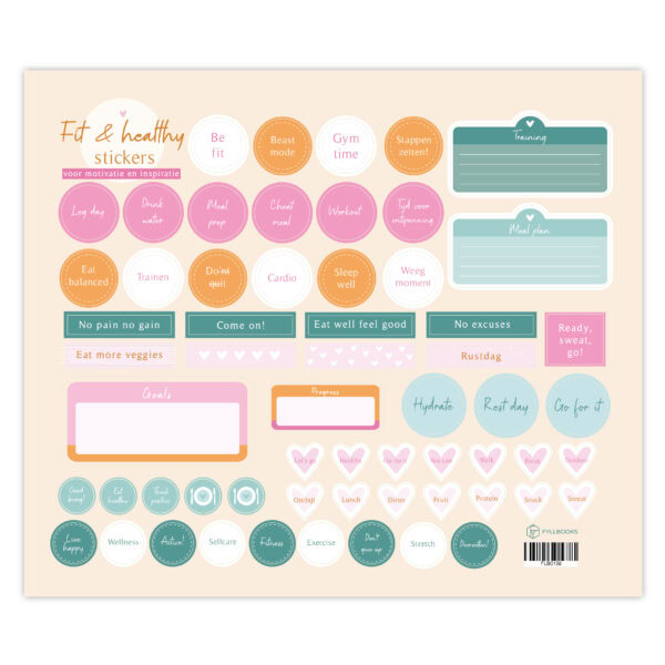 Fyllbooks Stickervel Fit & Healthy