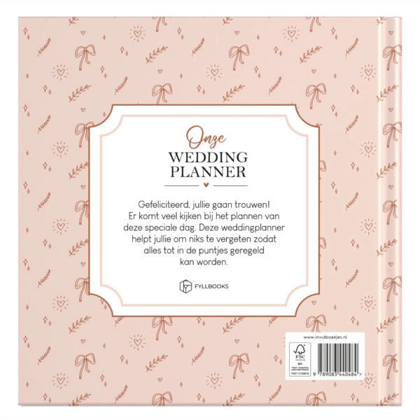 Weddingplanner Roze Achterkant