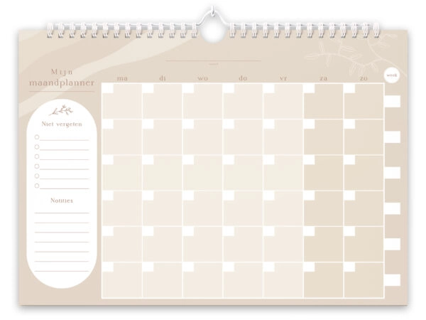 Fyllbooks Mijn Maandplanner A4 Datumloos Beige (1)