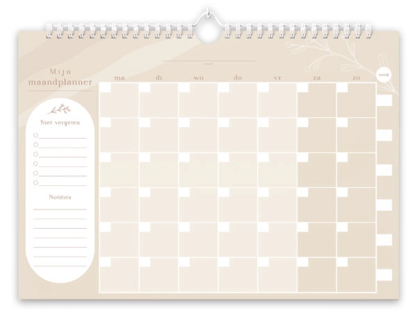Fyllbooks Mijn Maandplanner A4 Datumloos Beige (4)