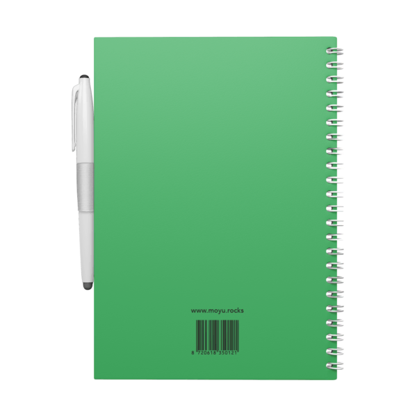 Moyu Uitwisbaar Notitieboek A5 – Flashy Moss – Inclusief Balpen, Wisdoekje En Penhouder (2)
