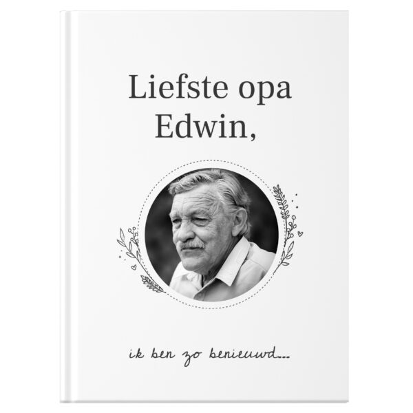 Mockup A5 Hardcover Opa Foto Zwart Wit Met Foto