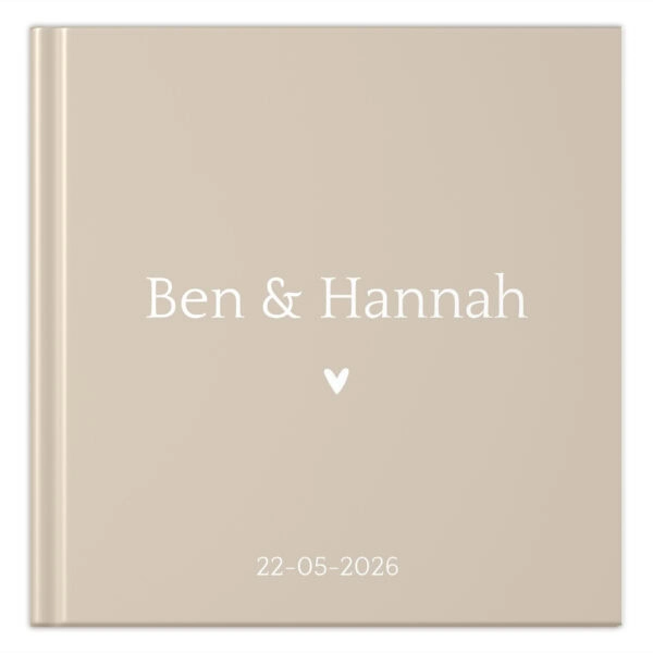 Ontwerp Je Eigen Gastenboek Bruiloft Beige Names 20 Tot 196 Personen (2)