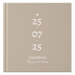 Ontwerp Je Eigen Gastenboek Bruiloft Modern Date Taupe 20 Tot 196 Personen (2)