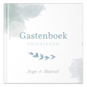 Ontwerp Je Eigen Gastenboek Bruiloft Watercolour Green 20 Tot 196 Personen (2)
