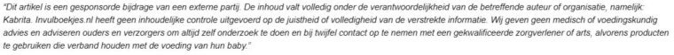 Invulboekjes Disclaimer