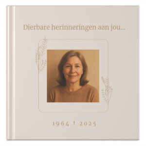 Ontwerp Je Eigen Ik Mis Je Zo Herinneringsboek Beige Flowers (1)