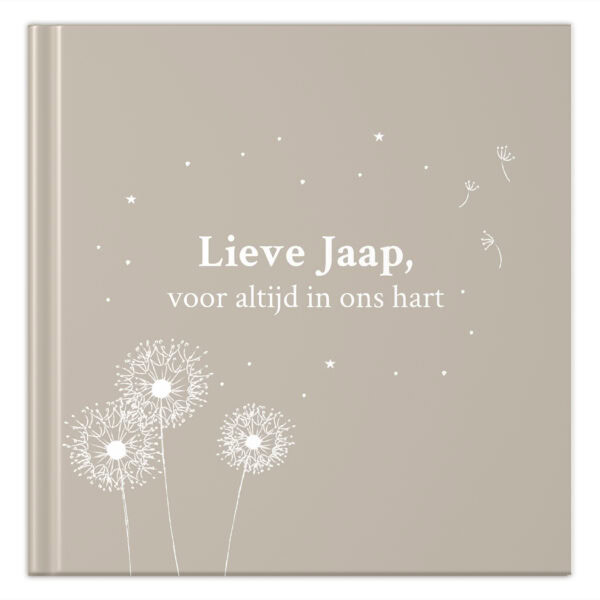 Ontwerp Je Eigen Ik Mis Je Zo Herinneringsboek Taupe Dandelions (2)