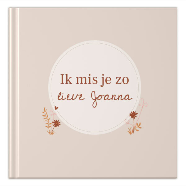 Ontwerp Je Eigen Ik Mis Je Zo Herinneringsboek Vintage Flowers (1)