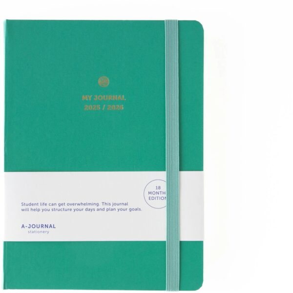 A-Journal 18 Maanden agenda 2025-2026 - Emerald green
