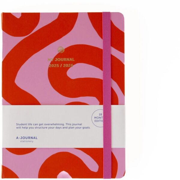 A-Journal 18 Maanden agenda 2025-2026 - Flow Pink