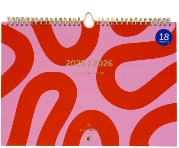 A-Journal 18 Maanden Familieplanner 2025-2026 – Flow pink