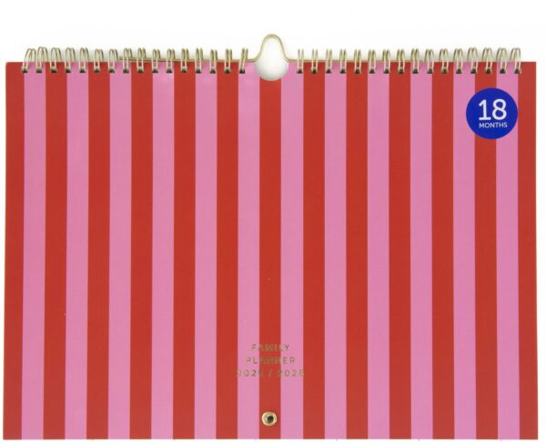 Fabrique 18 Maanden Familieplanner 2025-2026 – Stripes Pink