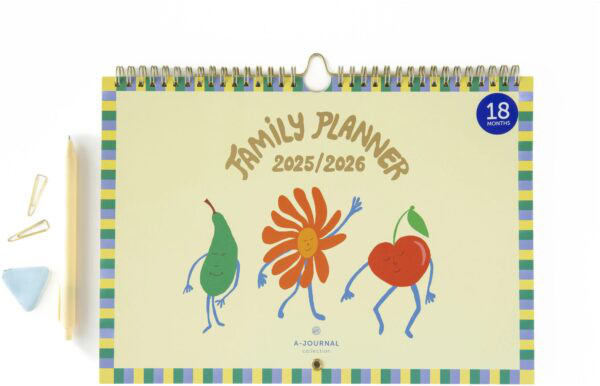 A-Journal 18 Maanden Familieplanner 2025-2026 – Fruity - Afbeelding 3