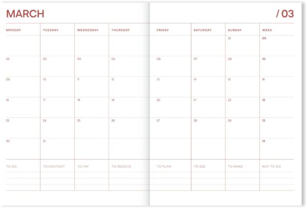 Fabrique 18 Maanden agenda 2025-2026 - Palmtree Pink - Afbeelding 3