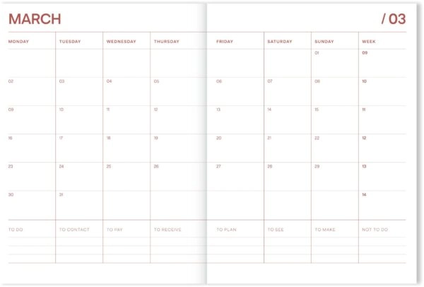 Fabrique 18 Maanden agenda 2025-2026 - Sun Beige Lavender - Afbeelding 3
