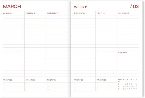 Fabrique 18 Maanden agenda 2025-2026 - Sun Beige Lavender - Afbeelding 4