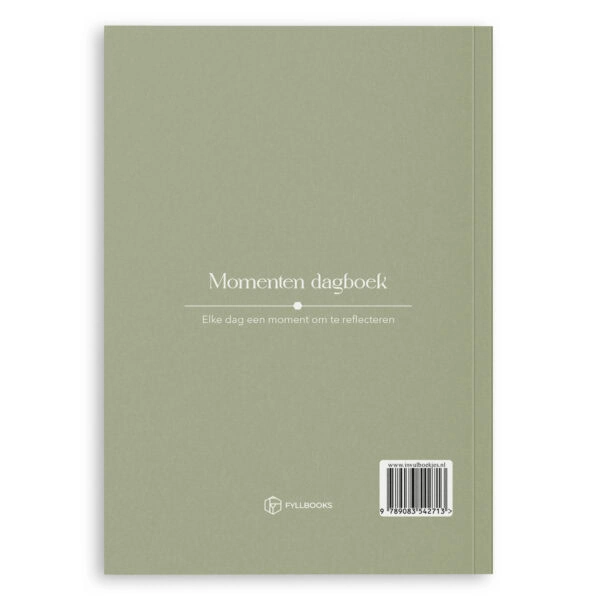 Mockup Een Moment Per Dag Olifjgroen Achterkant