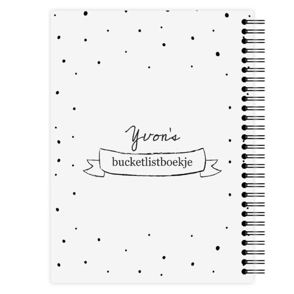 Bucketlistboek Achterkant Quote Monochrome