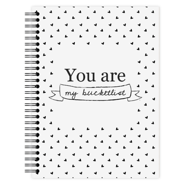 Bucketlistboek Koppels Voorkant Quote Monochrome