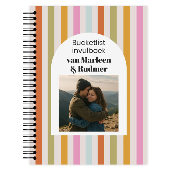 Bucketlistboek Koppels Voorkant Rainbow Stripes