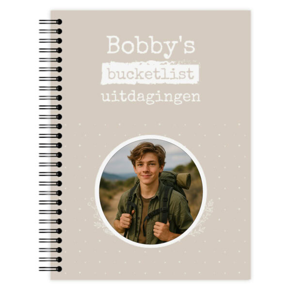 Bucketlistboek Voorkant Beige Photo