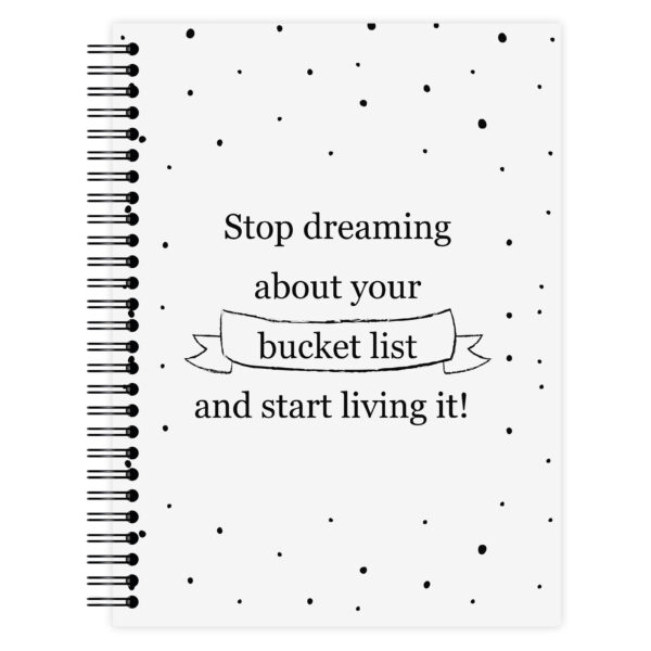 Bucketlistboek Voorkant Quote Monochrome