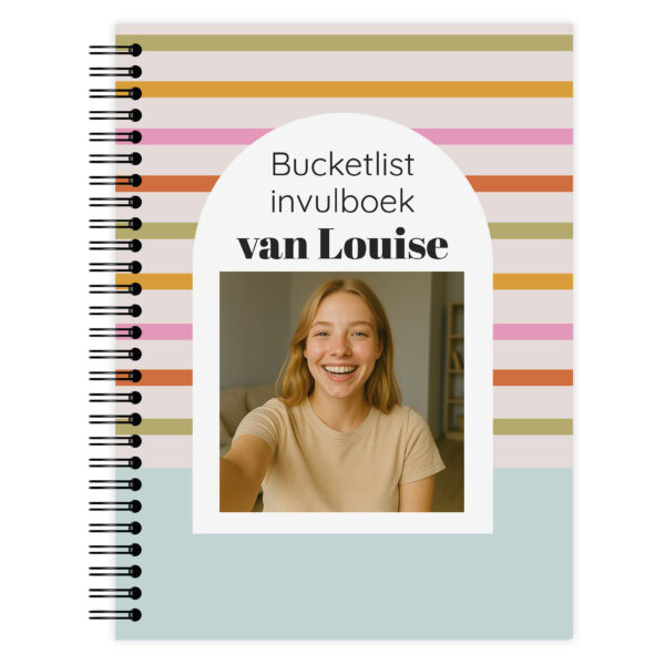 Bucketlistboek Voorkant Rainbow Stripes