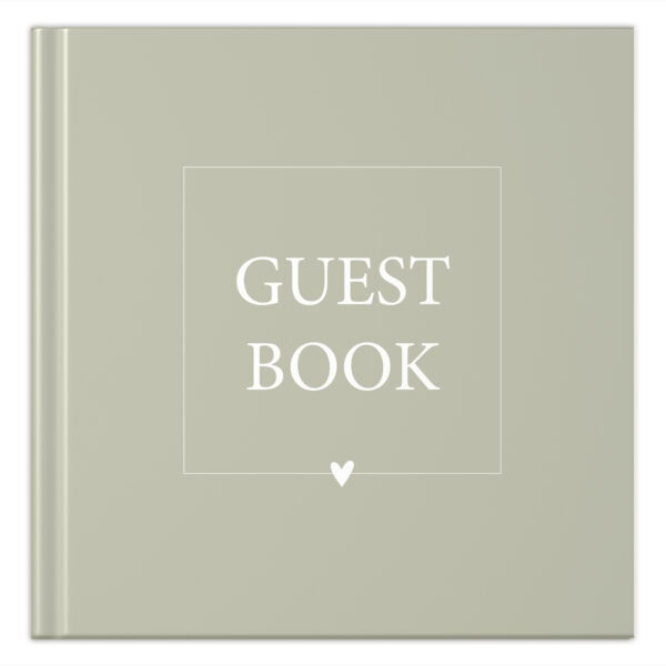 Gastenboek Guestbook Olijfgroen Voorkant