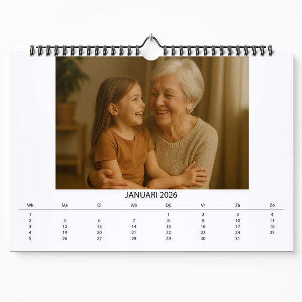 Maandkalender A3 Watercolour Beige Jan