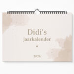 Maandkalender Voorkant A3 Watercolour Beige