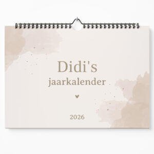 Maandkalender Voorkant A3 Watercolour Beige