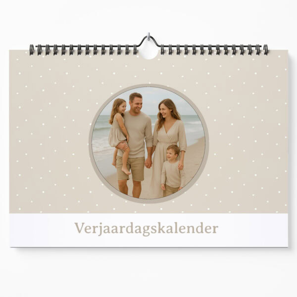 Maandkalender Voorkant Beige Palette A4 Met Foto